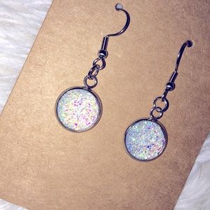 Faux druzy quartz earrings. NEW!!